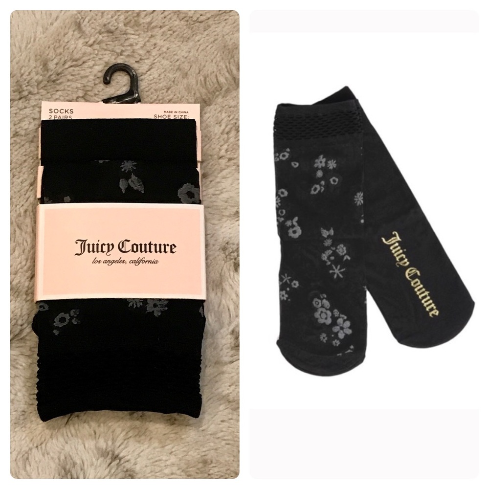 2 pairs of NWT Juicy Couture Anklets/ Socks Set (2) sz 4-10